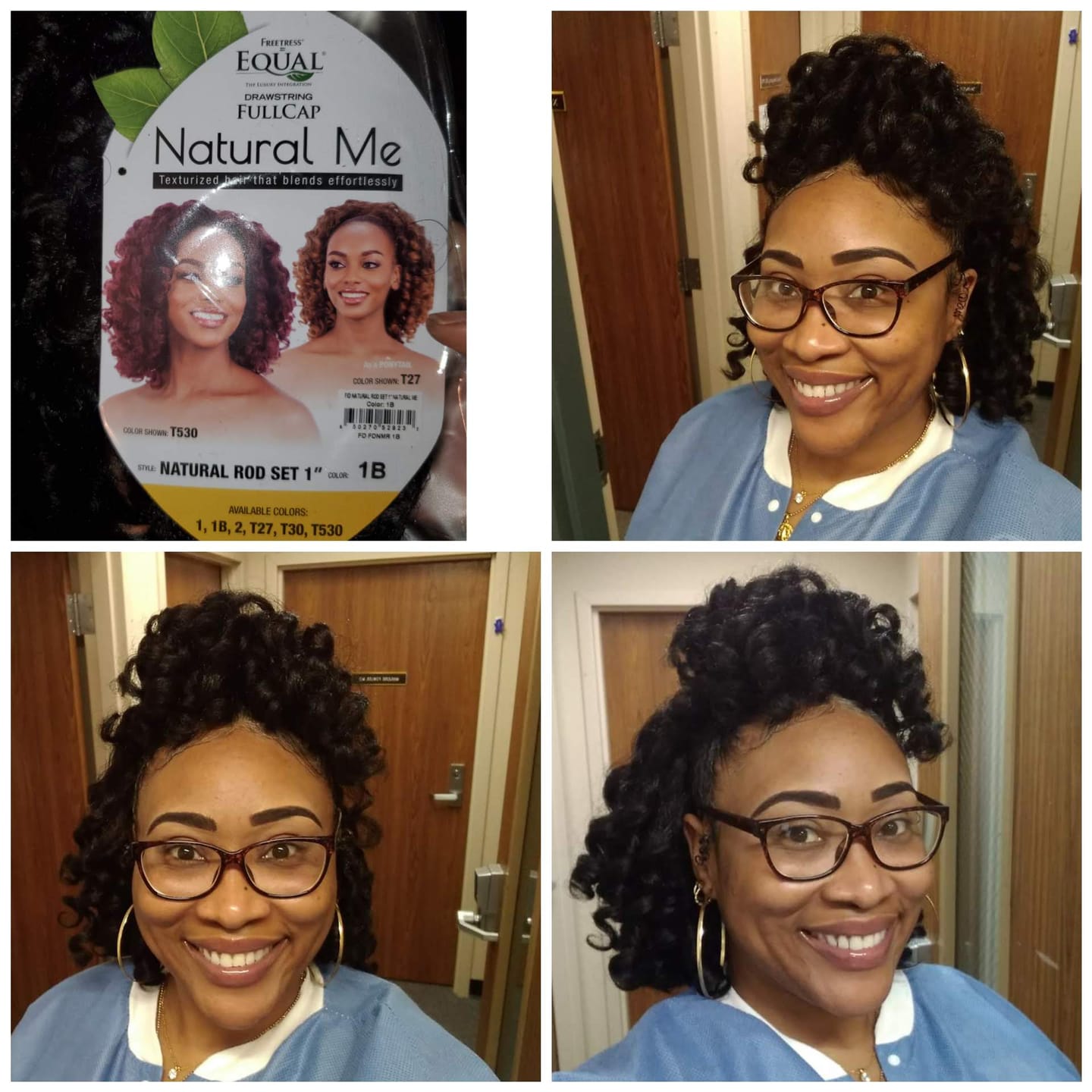 Customer photo review of Freetress Equal Synthetic Drawstring Fullcap Half Wig - NATURAL ROD SET
