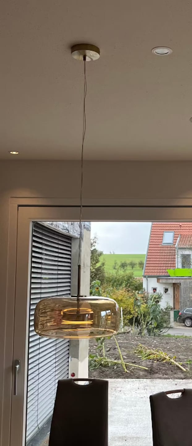 Customer photo review of WOMO Drum Blown Glass Pendant Light-WM2145