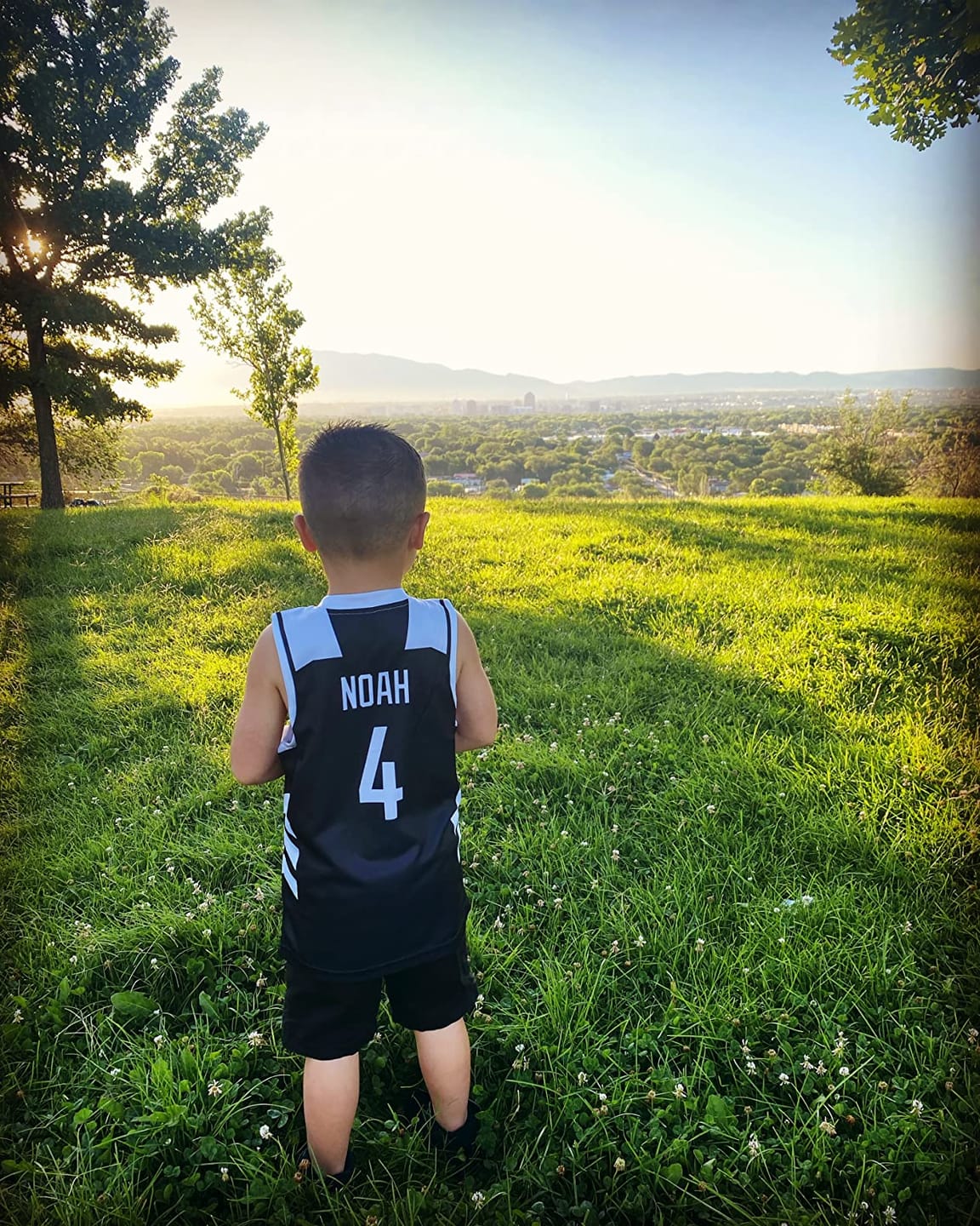 Customer photo review of Custom Black White Double Side Sets Men Basketball Jersey