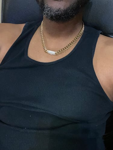 Customer photo review of VVS Moissanite Miami Cuban Chain Steel / .925 Silver