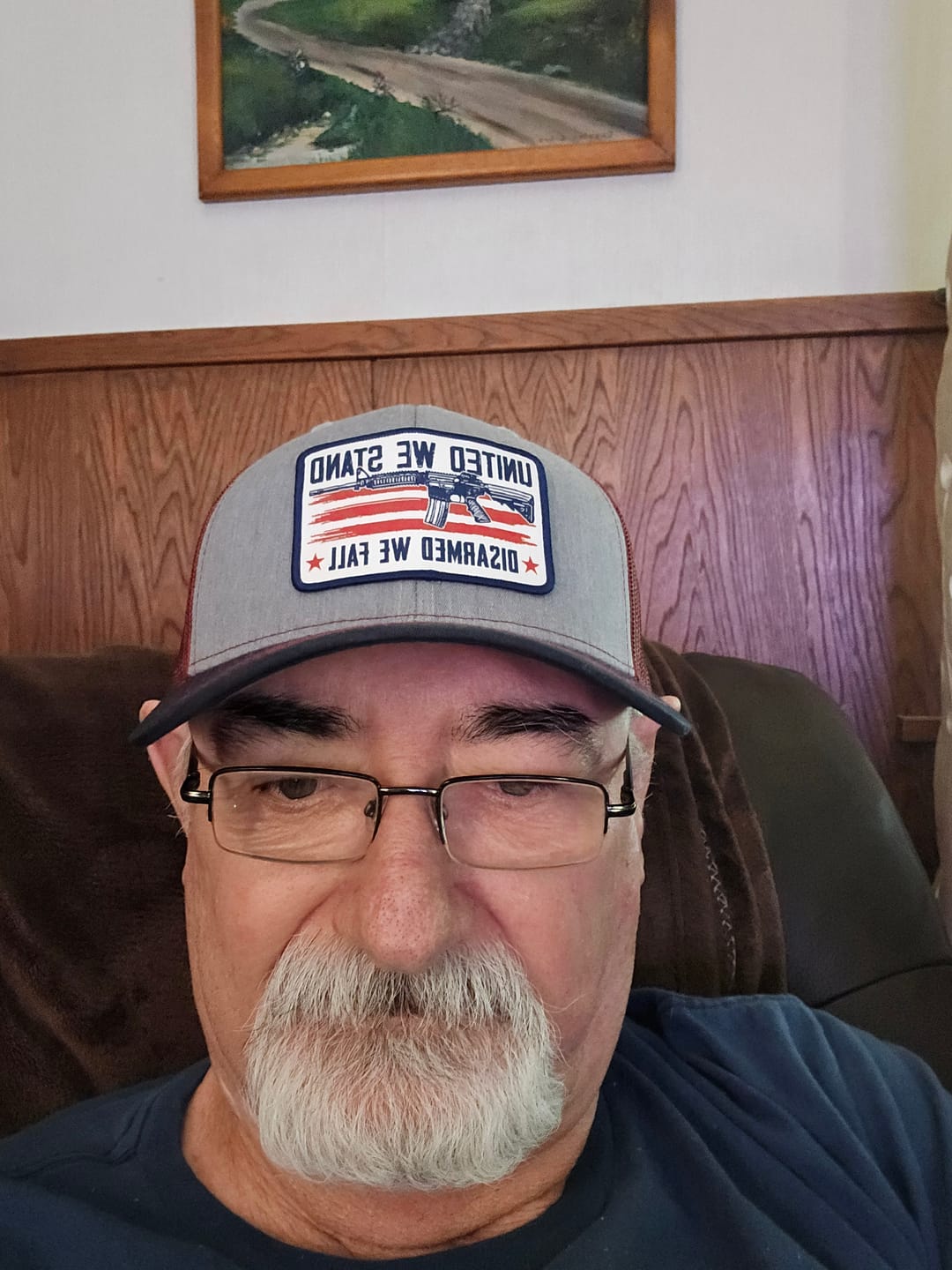 Customer photo review of United We Stand Disarmed We Fall Woven Patch Hat