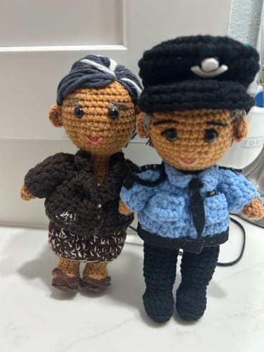 Customer photo review of Dolly® Personalized Couple Crochet Dolls (In Loving Memory Card)
