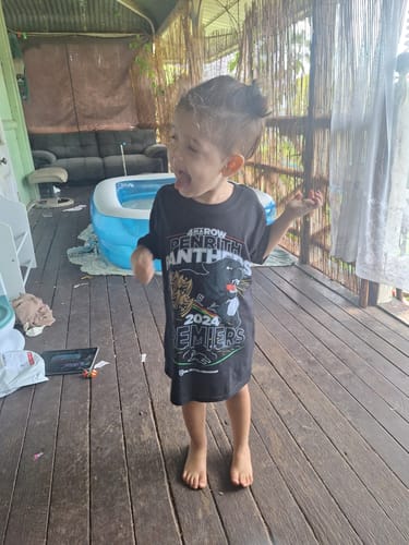 Customer photo review of 2024 Penrith Panthers Premiers Tee (TID) - KIDS