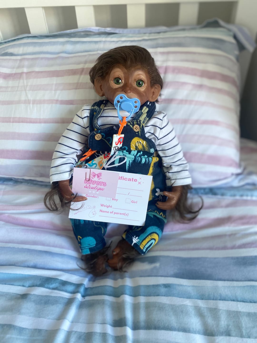 Customer photo review of Baby Boy Reborn Monkey Soft Body