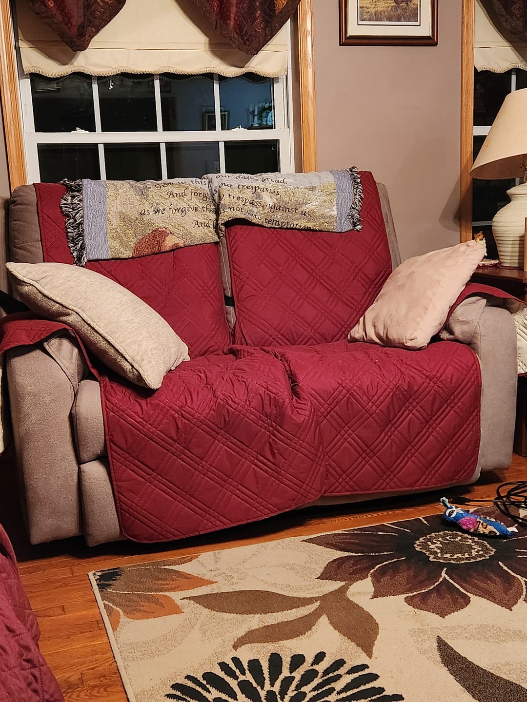Customer photo review of Waterproof Recliner Chair Cover with Double Straps