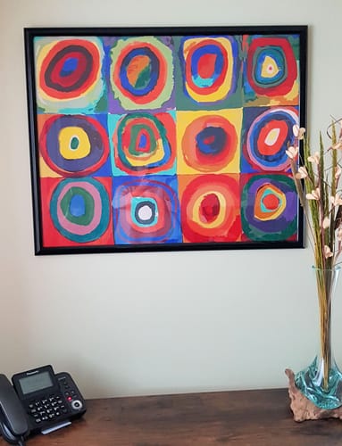Customer photo review of Color Study: Squares with Concentric Circles - Paint by Numbers