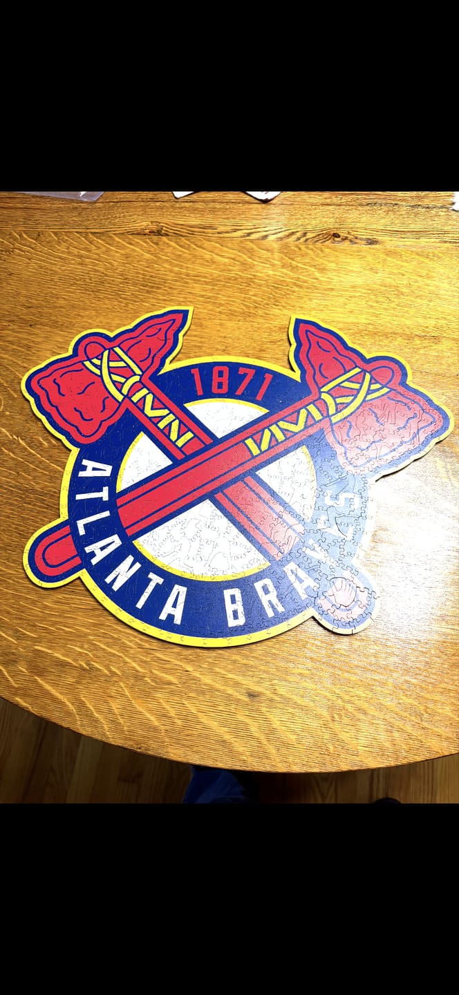 Customer photo review of Atlanta Braves™ - Wooden Puzzle
