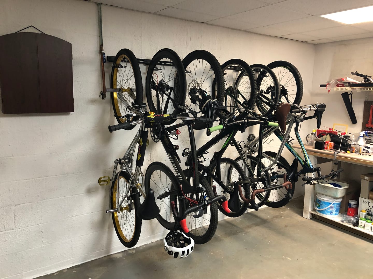 Customer photo review of Wall Mounted Bike Rack for 6 Bikes
