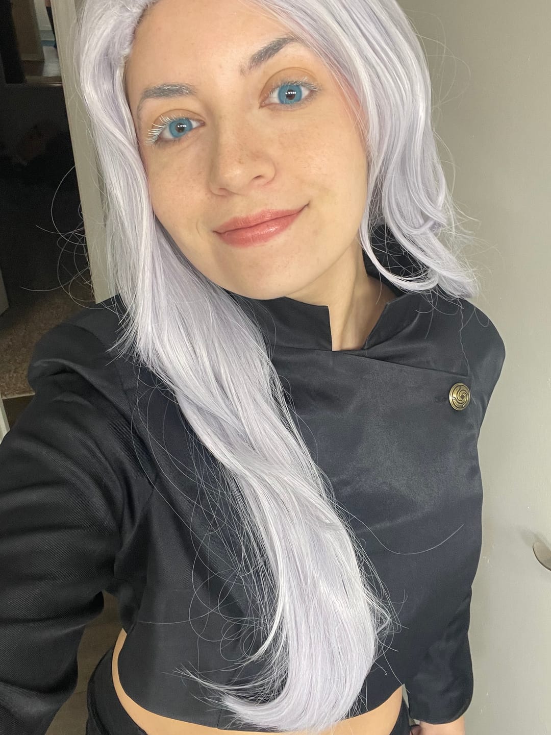Customer photo review of Pixie Blue Prescription Coloured Contact Lenses