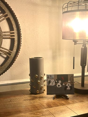 Customer photo review of Ceramic Floral Vase With Gold Bubble