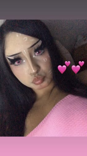 Customer photo review of Unikittie's Pure Pink Colored Contact Lenses