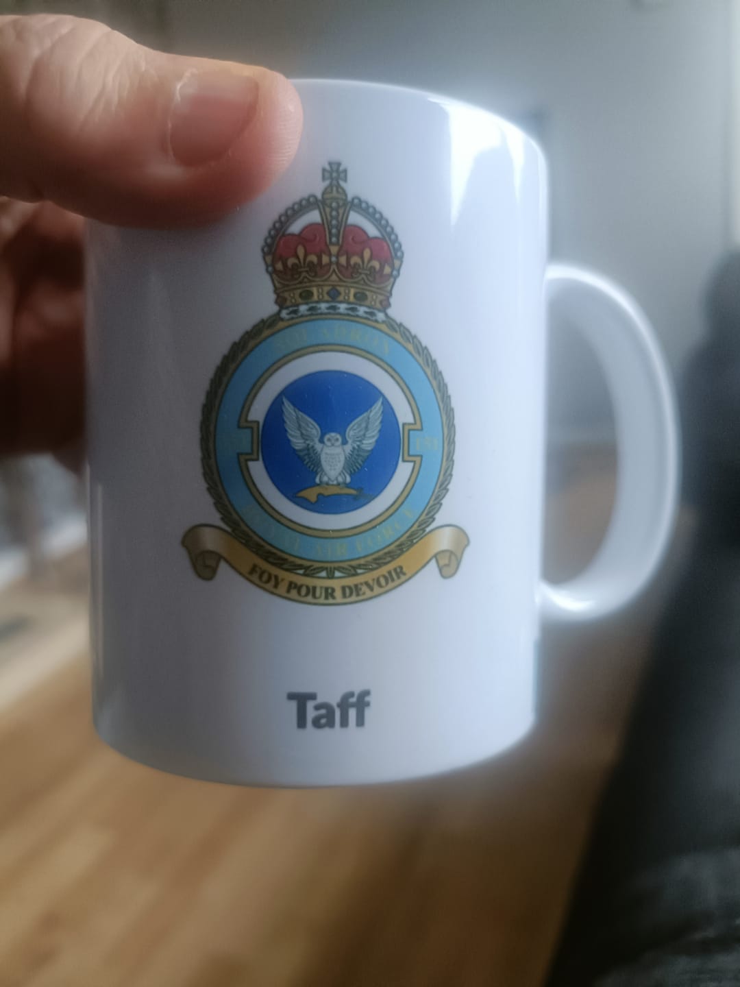 Customer photo review of Personalised RAF Mug