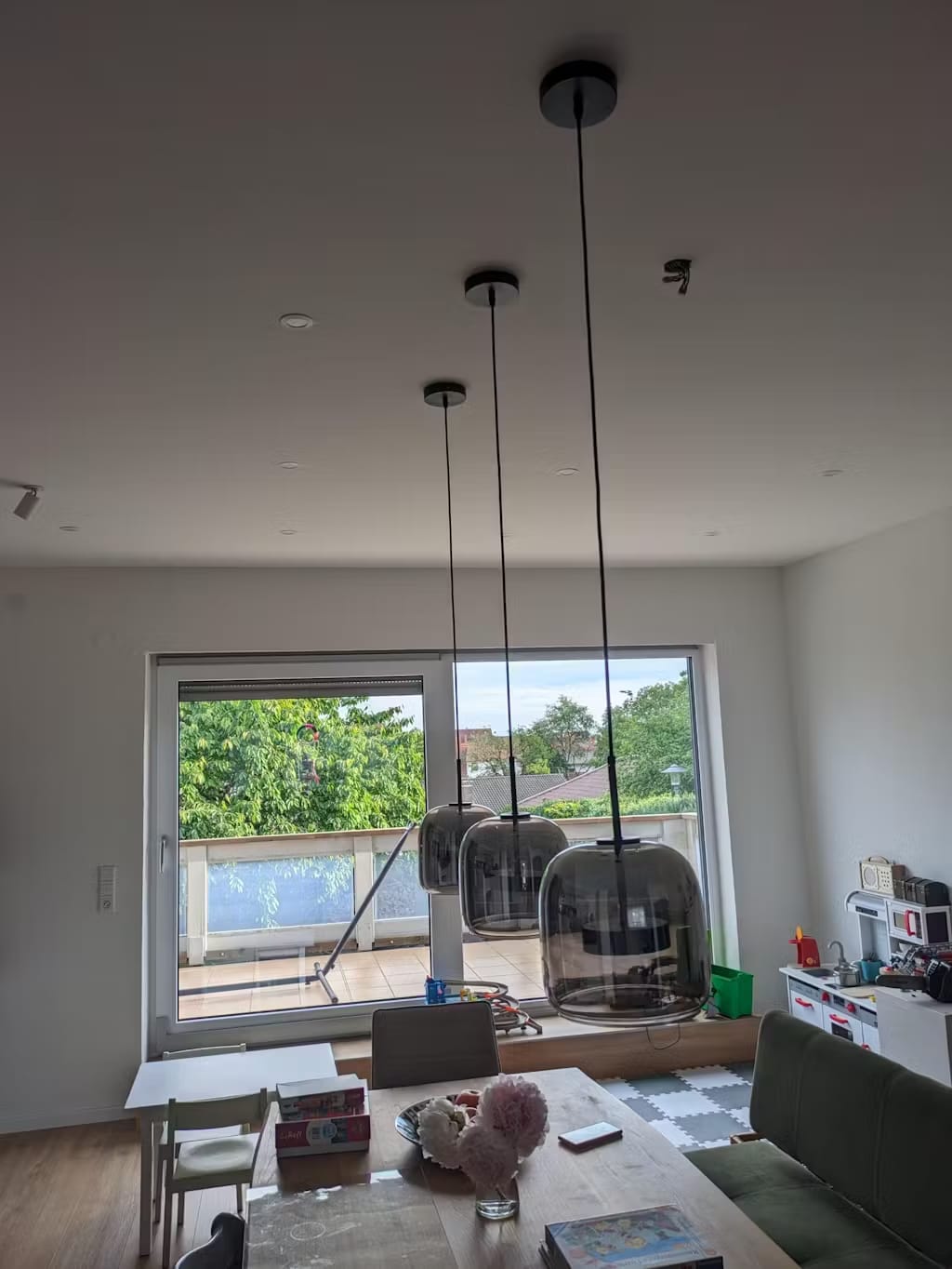 Customer photo review of WOMO Drum Blown Glass Pendant Light-WM2145