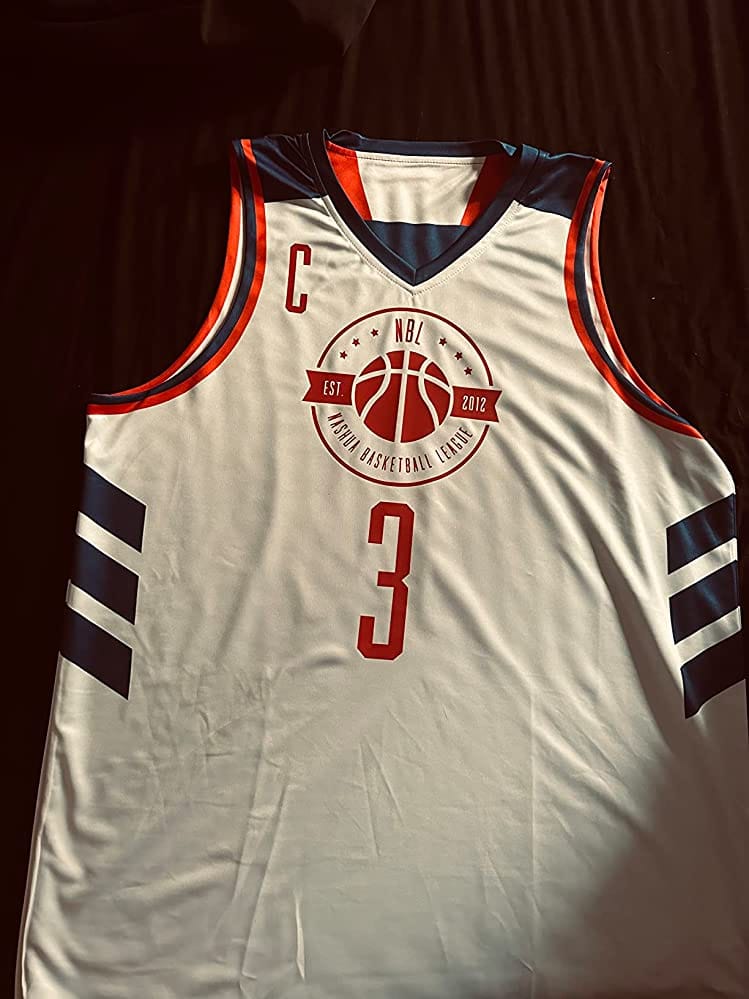 Customer photo review of Custom Black White  Double Side Tops Athletic Basketball Jersey
