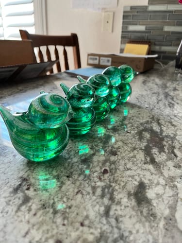 Customer photo review of Glass Bluebird with Cremation Ash