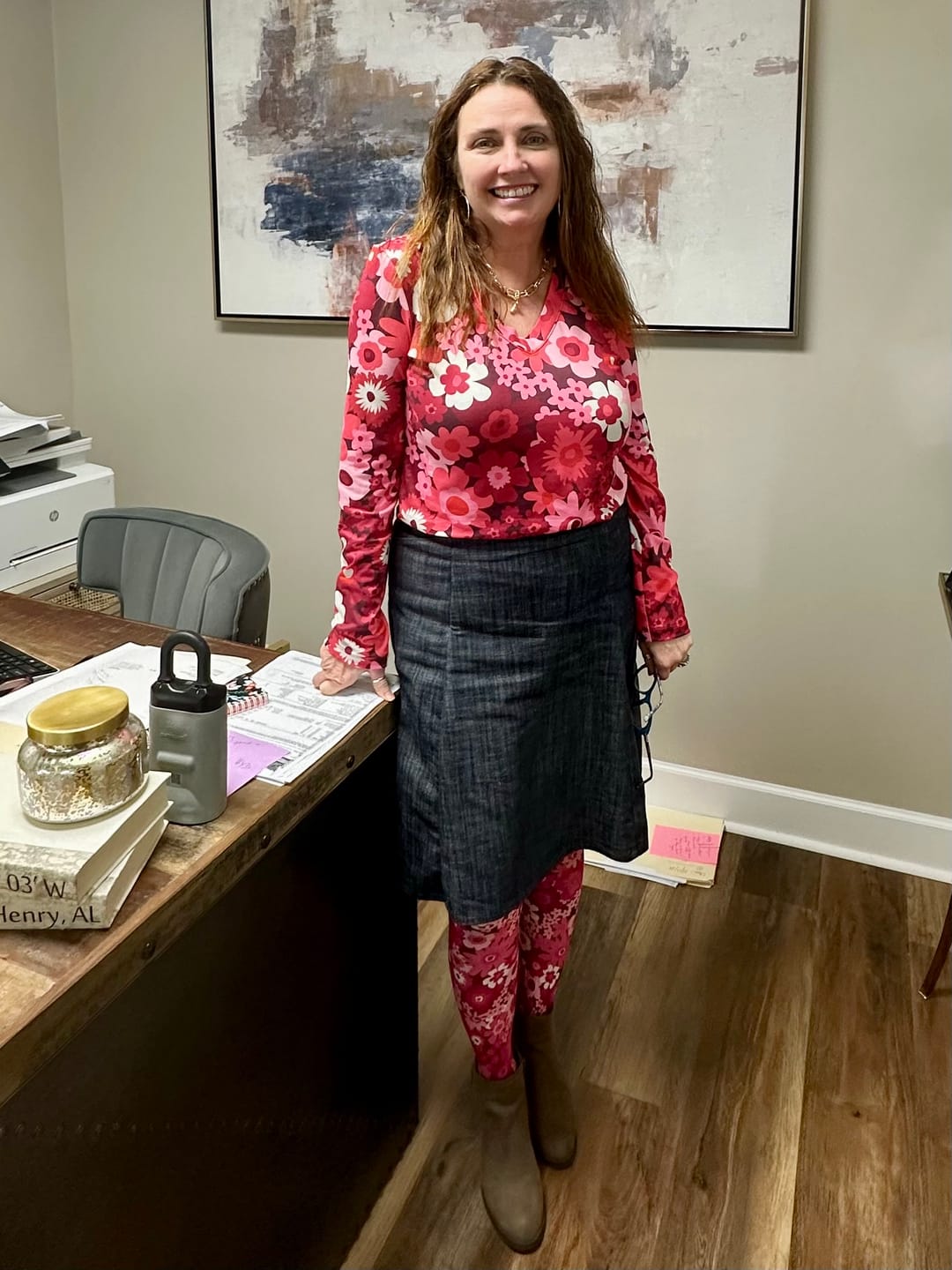 Customer photo review of COCO tights Flower Power Burgundy
