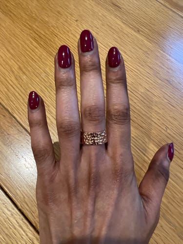 Customer photo review of Grecian Hammered Silver Stacking Ring