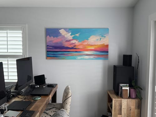 Customer photo review of Colorful Ocean Textured Painting Canvas #OP008