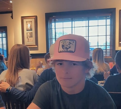 Customer photo review of Lazy J Ranch Pink Cattle Headquarters Classic Five Panel Trucker Hat