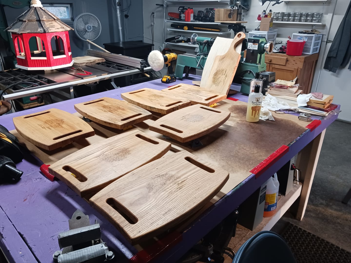 Customer photo review of 15.75x10" Warped Rectangle Dual Handle Serving Board Acrylic Router Template