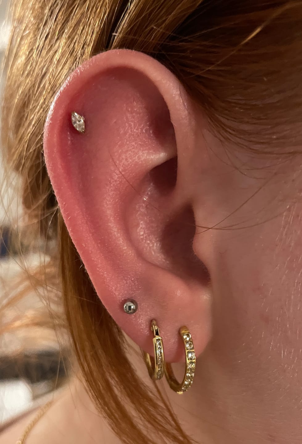 Customer photo review of Single Stone Piercing | Titan