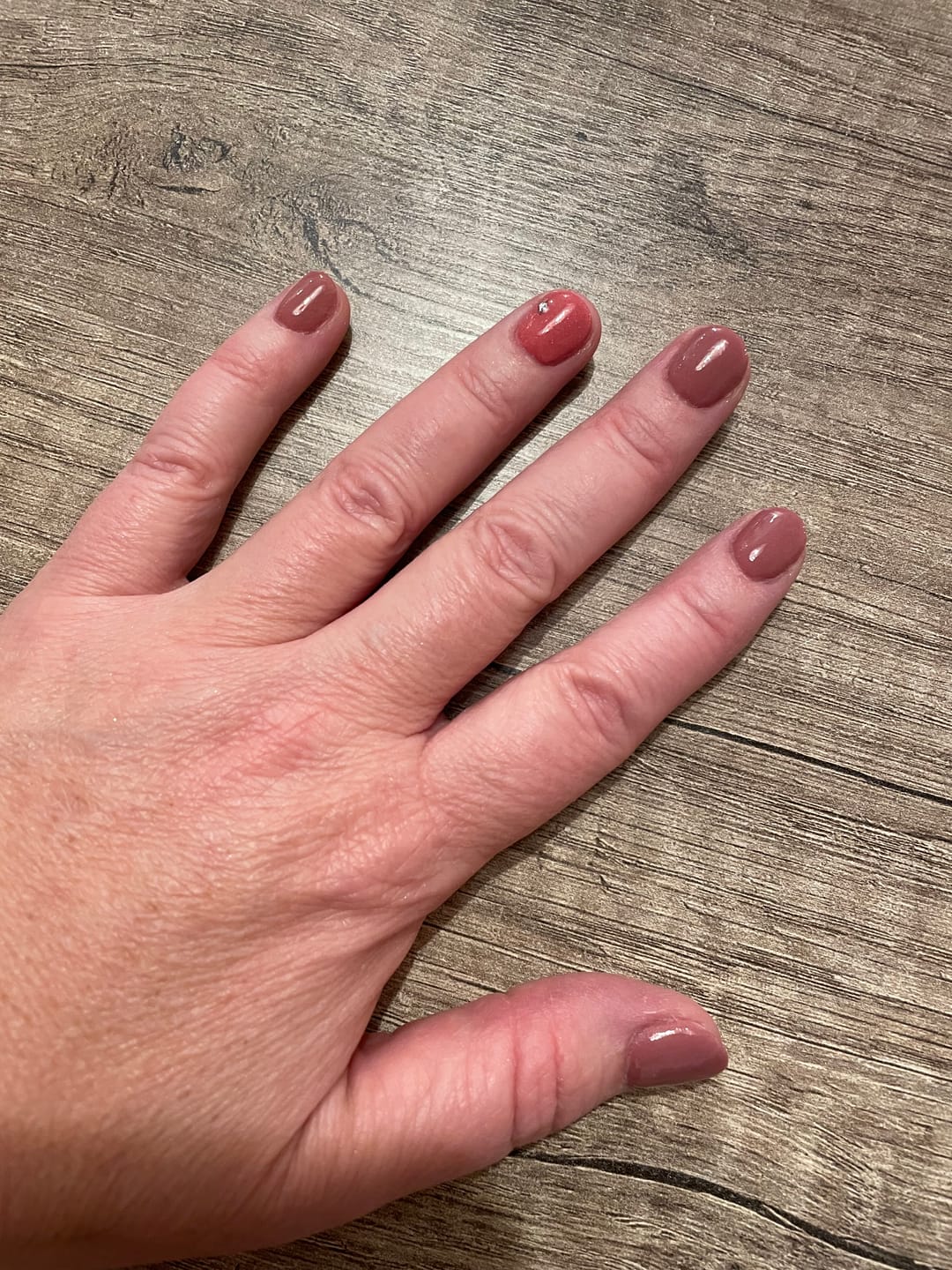 Customer photo review of Auburn Umber Dipping Powder