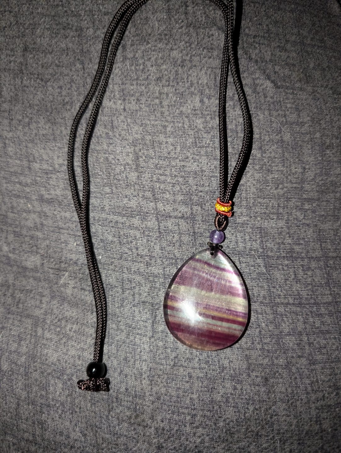 Customer photo review of Natural Fluorite Water Drop Necklace
