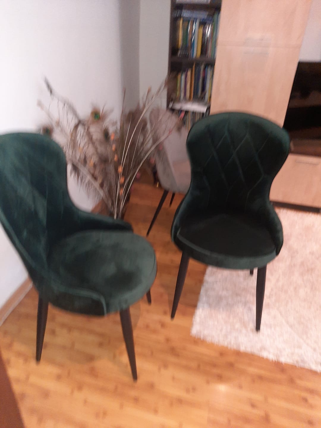 Customer photo review of Scaun K366, verde inchis/negru, stofa catifelata/metal, 52x58x92 cm