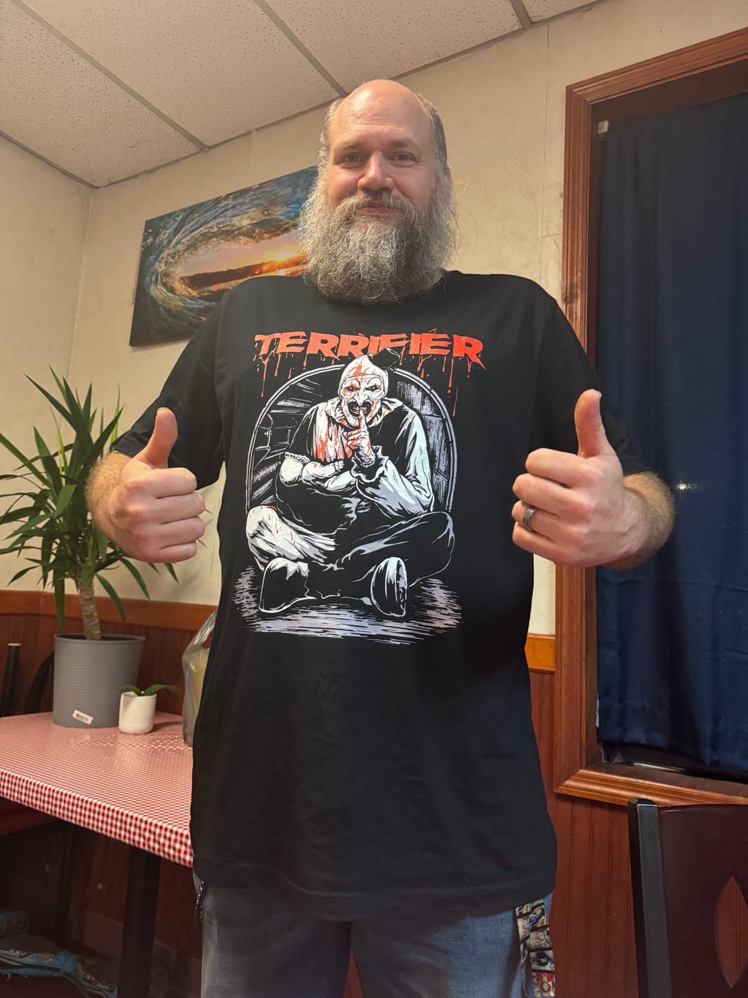 Customer photo review of Terrifier Hush Little Baby T-Shirt