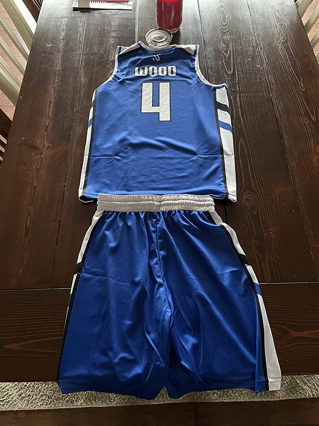Customer photo review of Custom Black White Double Side Sets Men Basketball Jersey