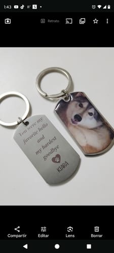Customer photo review of Personalized Pet Keychain