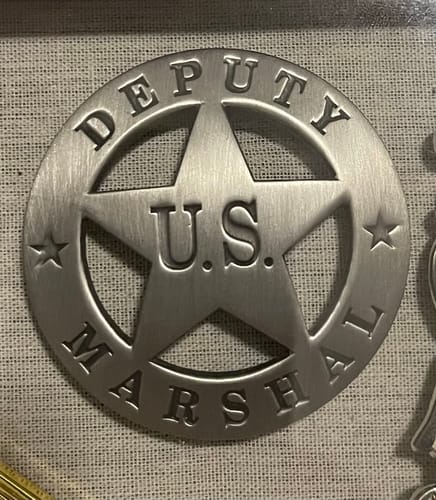 Customer photo review of US Marshal Deputy Retro Badge Solid Copper Replica Movie Props