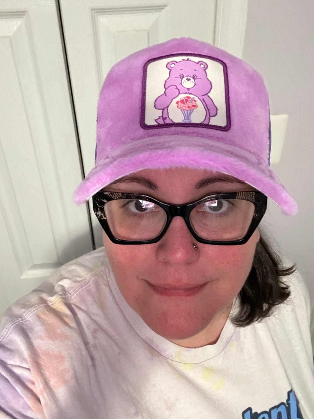Customer photo review of OVERLORD X Care Bears:  Share Bear Trucker Cap
