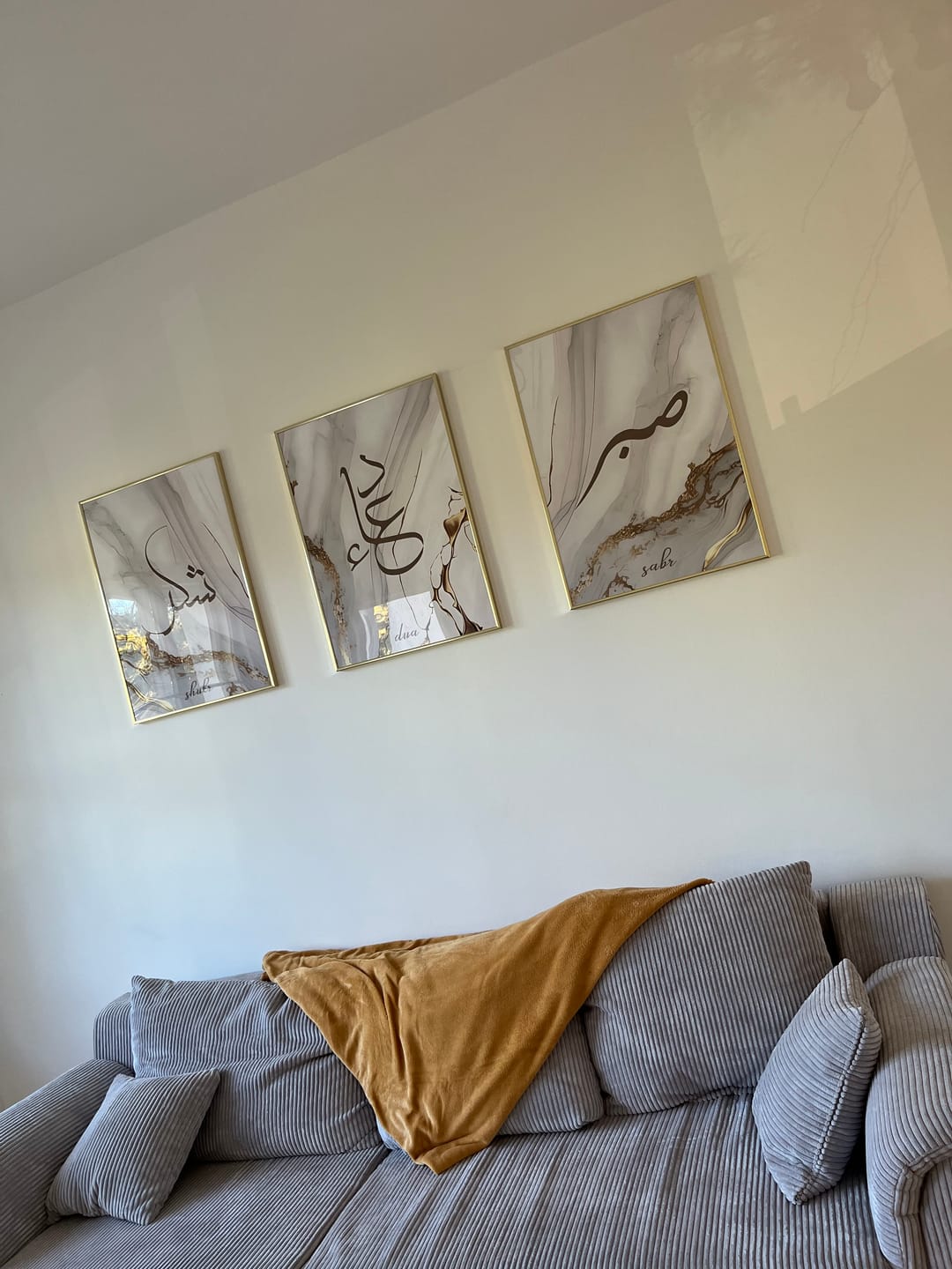 Customer photo review of Shukr, Dua, Sabr - Grey Golden Marble