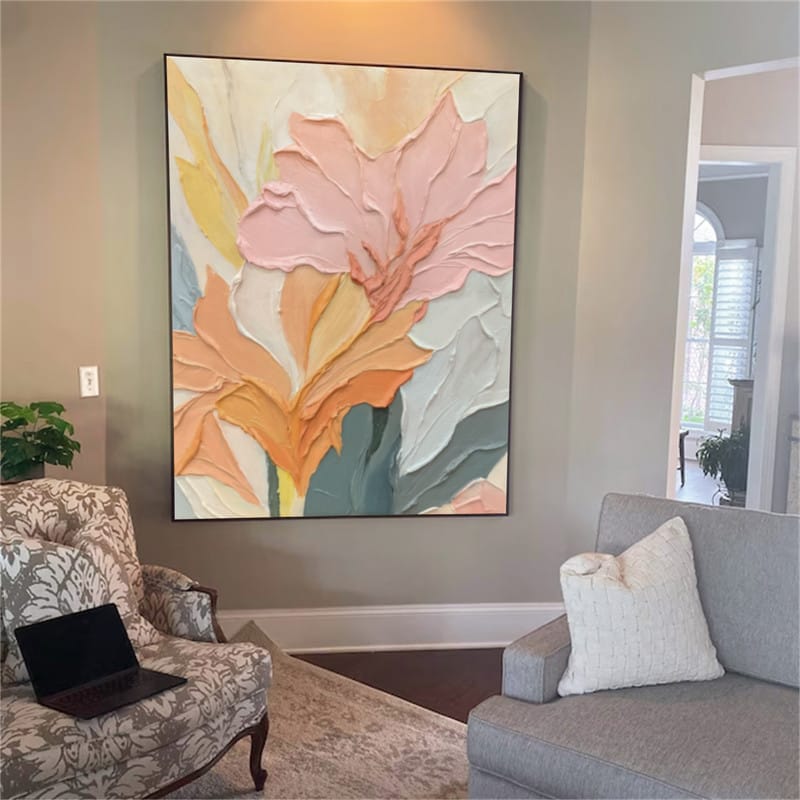 Customer photo review of Colorful Flower Textured Painting Canvas #FP024