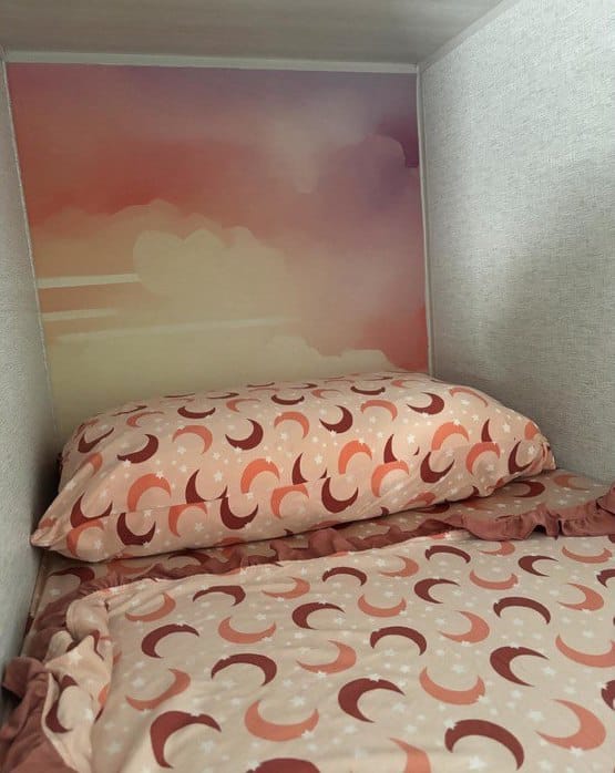 Customer photo review of Mountain Landscape Mural, Sunset Over the Mountains Mural, Forest and Mountains Peel and Stick Wallpaper, Colorful Nature Wallpaper