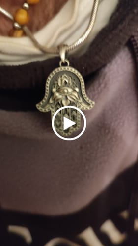 Customer video review of Hamsa Eye Necklace