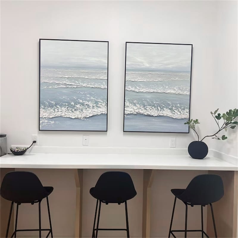 Customer photo review of Ocean Textured Painting Canvas Set of 2 #OP002