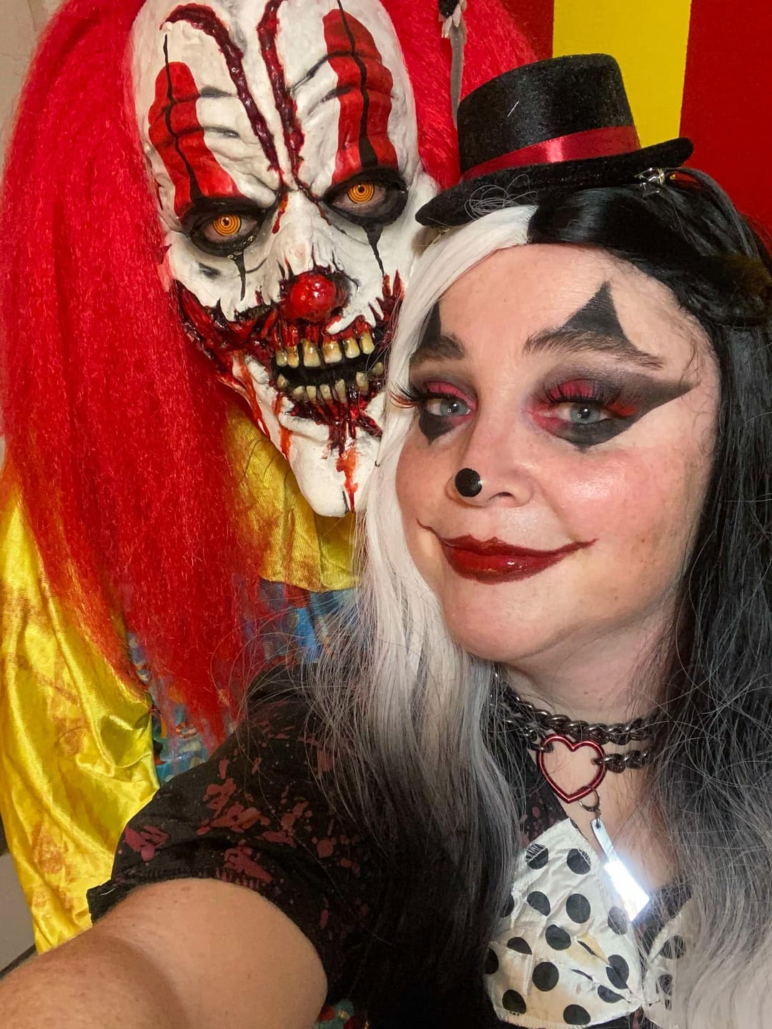 Customer photo review of Cosplay Circle Line Red Yellow Colored Contact Lenses