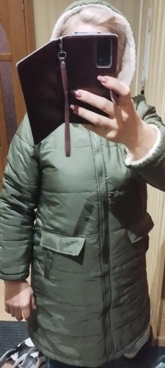 Customer photo review of Damen-Thermomantel mit Fleece-Futter für Herbst und Winter
