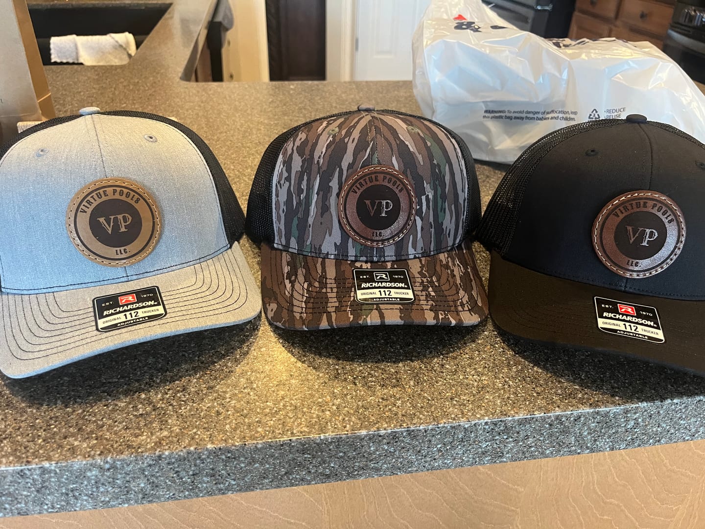 Customer photo review of Richardson 112P Camo Custom Leather Patch Hat