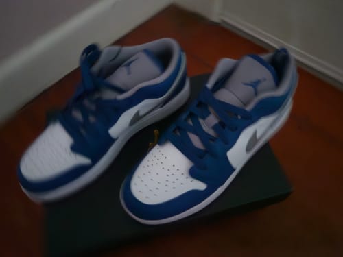 Customer photo review of Jordan 1 Low True Blue (GS)