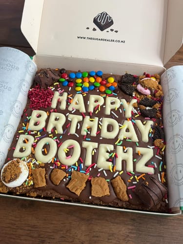 Customer photo review of Custom message loaded brownie