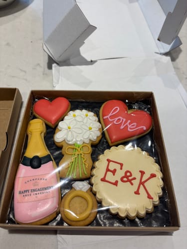 Customer photo review of Engagement Biscuit Box