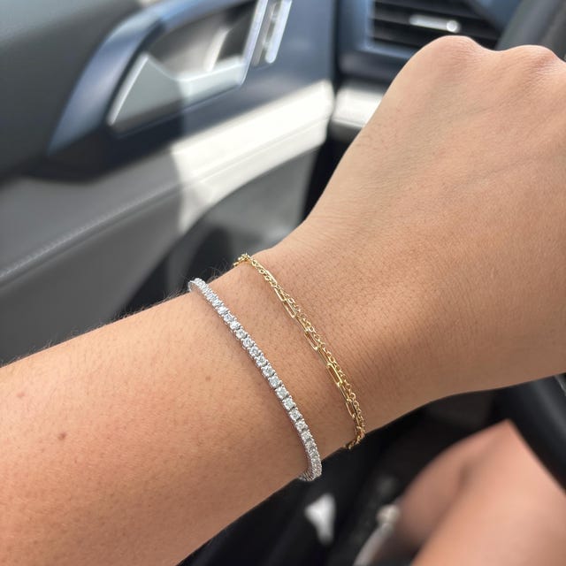 Customer photo review of 2mm Moissanite Tennis Bracelet in Solid 925 Silver
