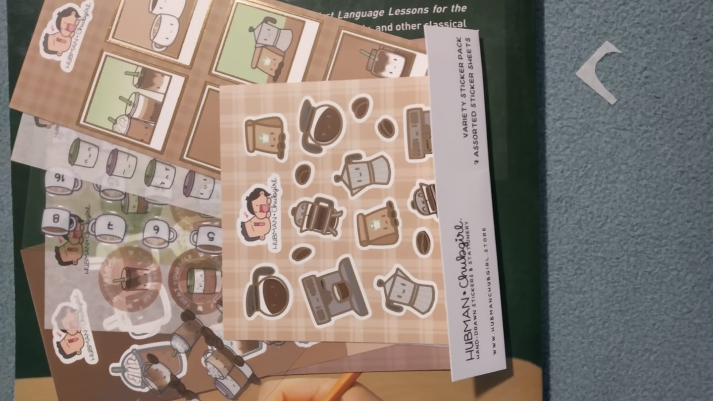Customer photo review of Coffee Lovers Variety Sticker Pack