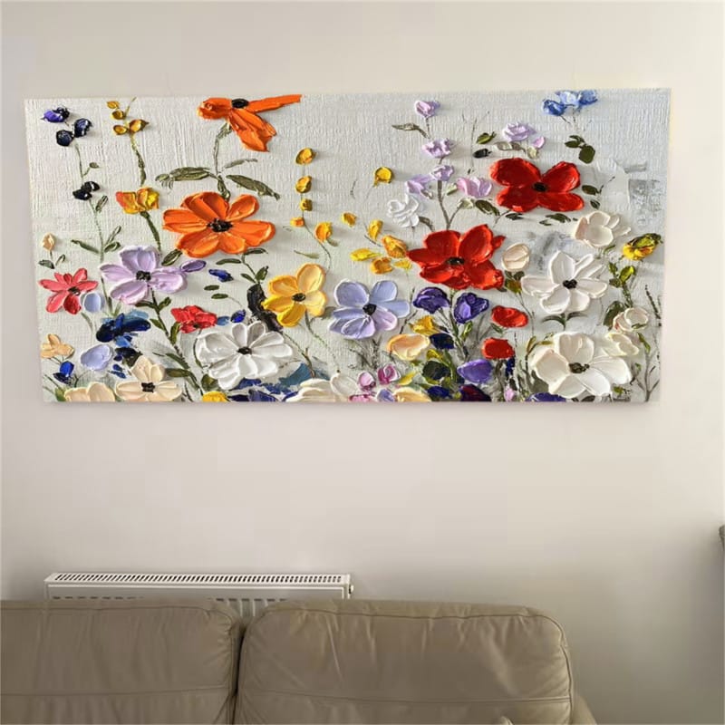 Customer photo review of Colorful Flower Textured Painting Canvas #FP006