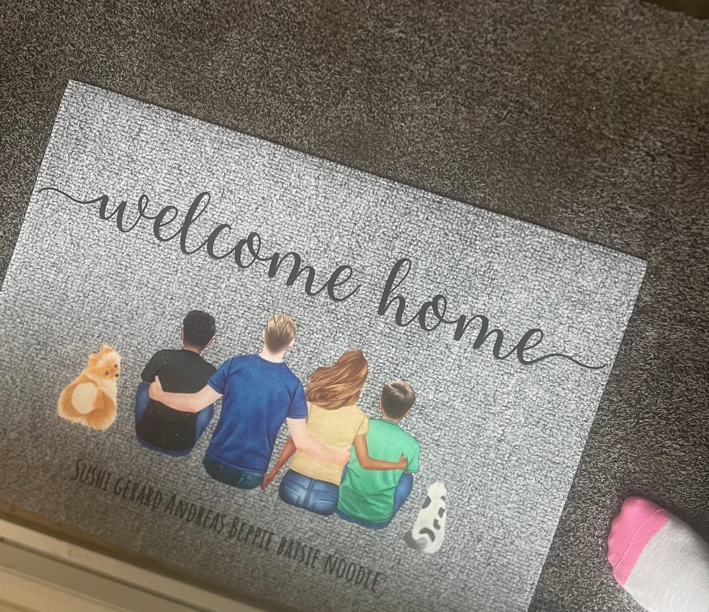 Customer photo review of Familie - Gepersonaliseerde deurmat