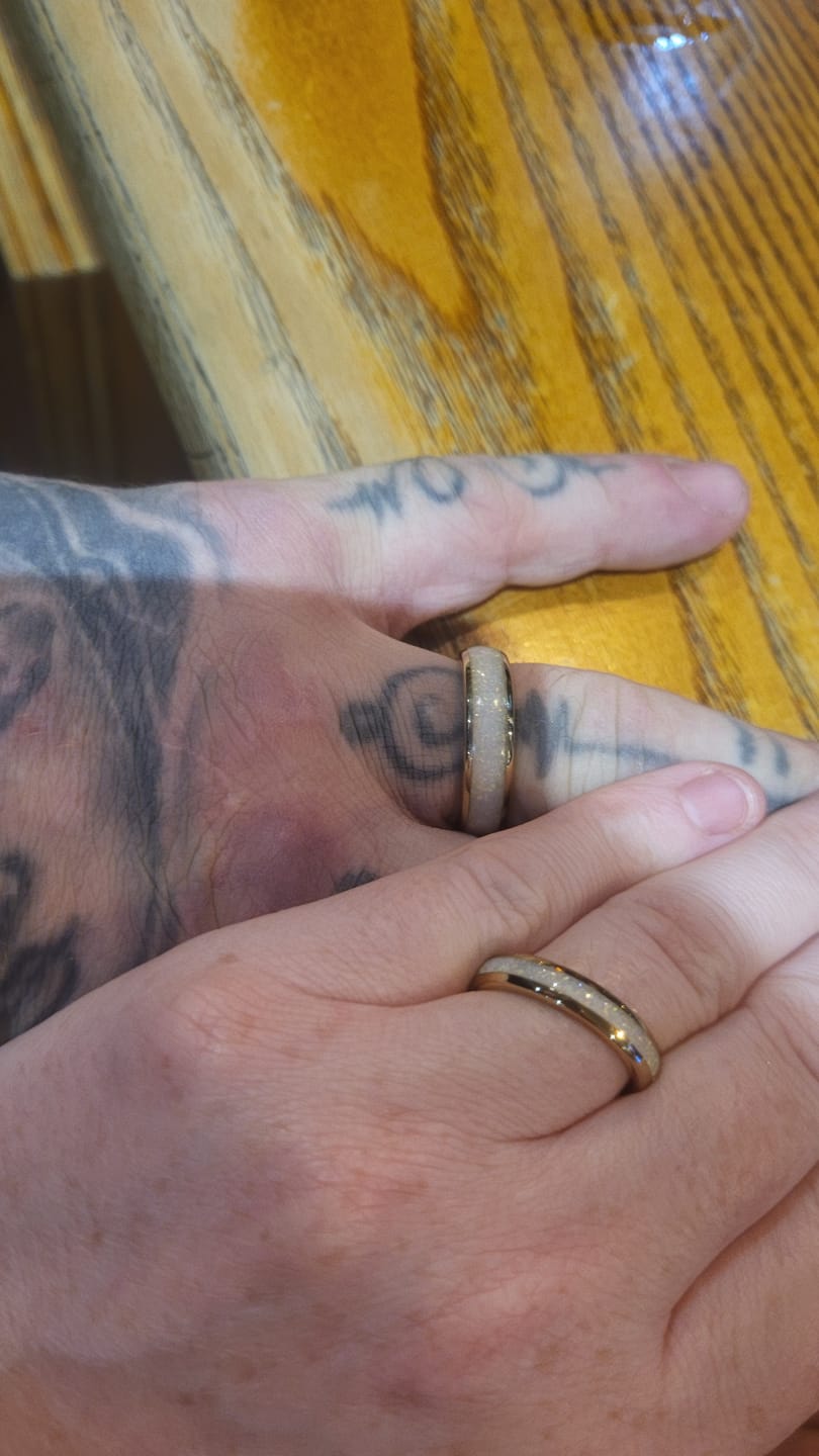 Customer photo review of The Golden White Opal 6mm Wonder Ring