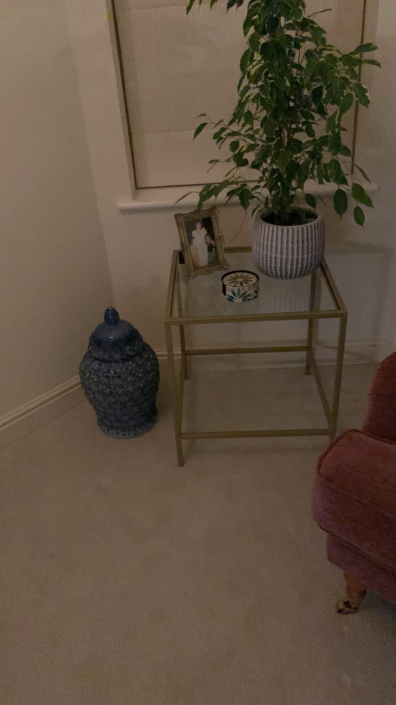 Customer photo review of Madison Glass Side Table - Gold